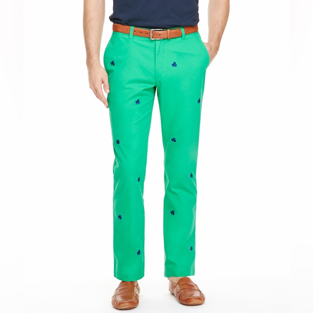 Vineyard Vines Lucky Clover Embroidered Breaker Pants